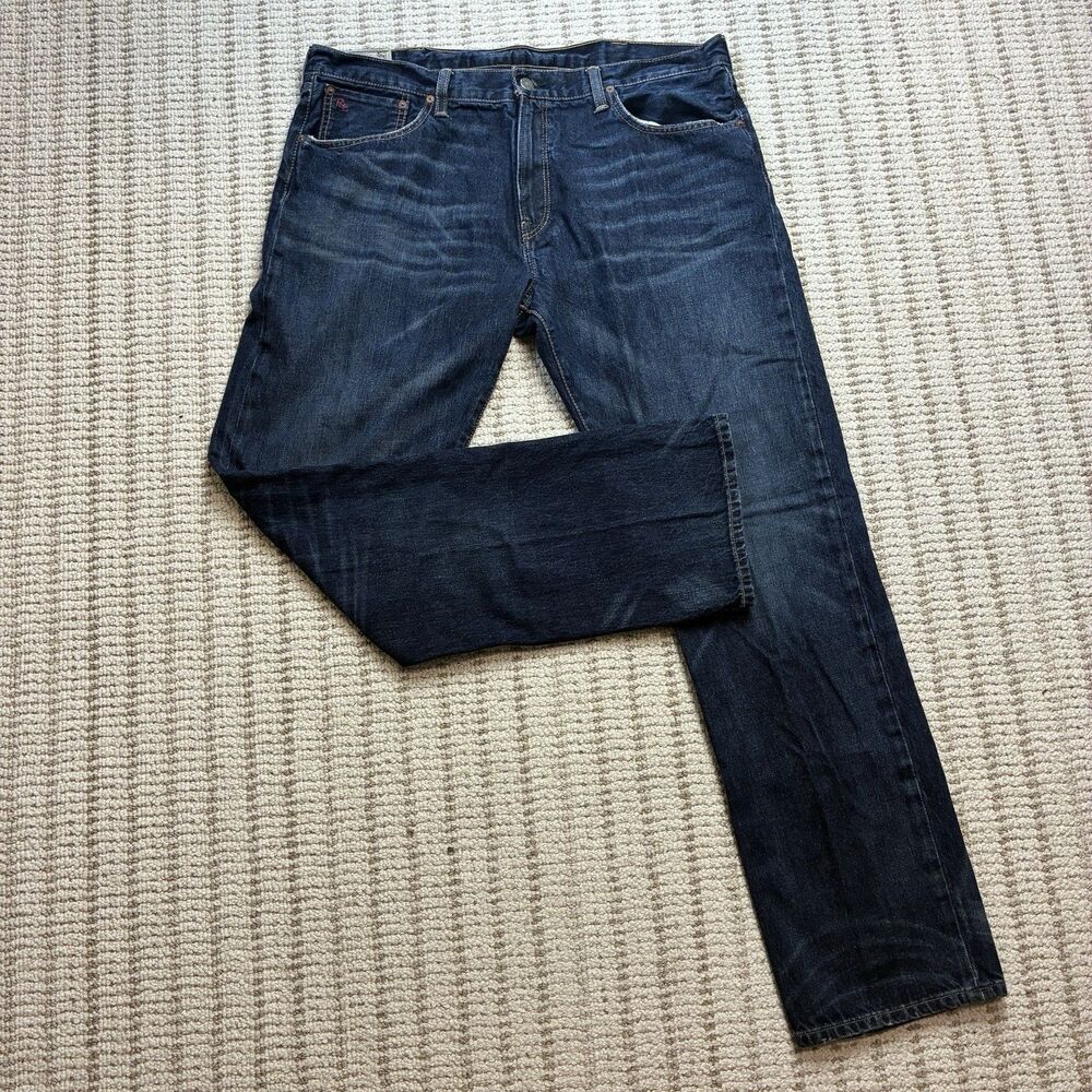 Vintage Polo Ralph Lauren Authentic Dungarees Selvedge Jeans Mens 38x34 Blue 90s